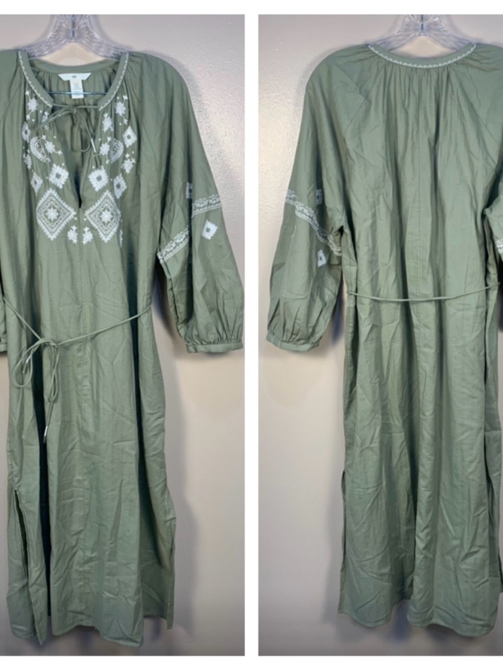 H&M Cotton Embroidered Midi Dress - Picture 2 of 11
